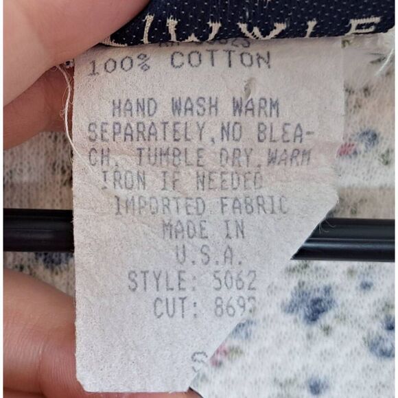 Ultimate Blues Vintage 90s Women's Floral Cotton Romper size Small - Picture 6 of 7